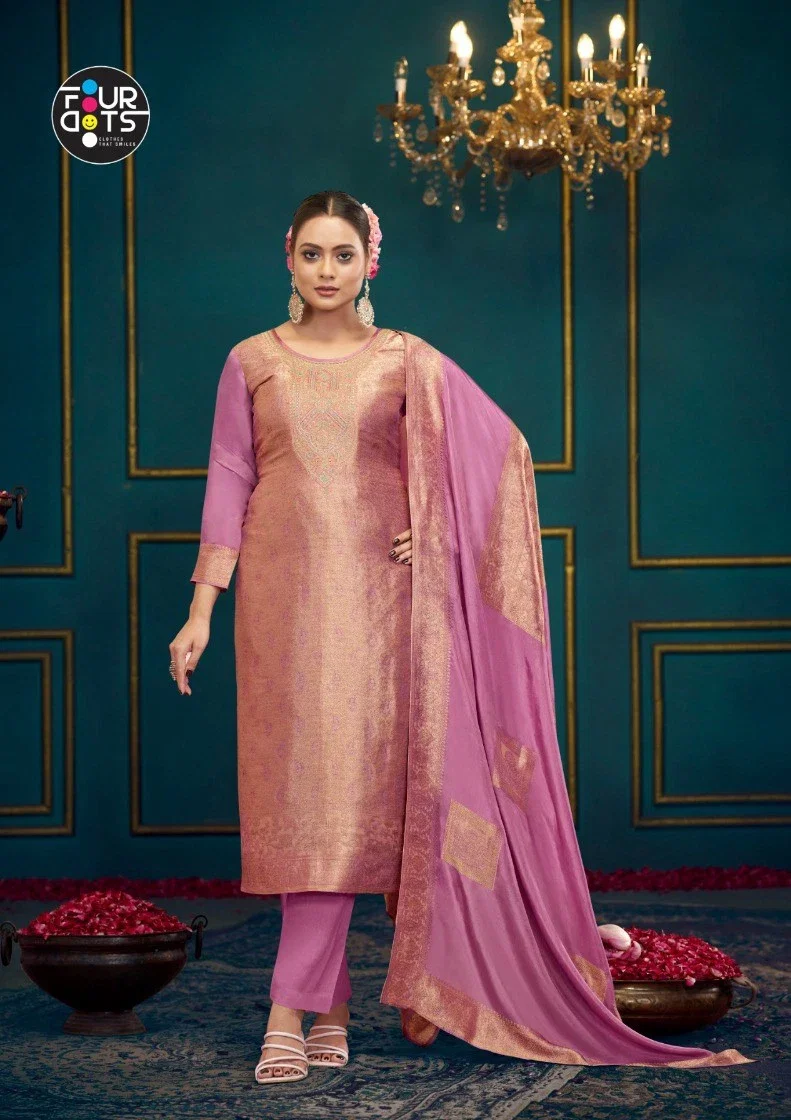Four Dots Vera Viscose Silk Jacquard Designer Salwar Kameez