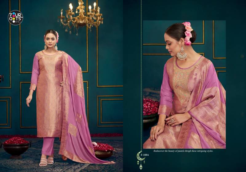 Four Dots Vera Viscose Silk Jacquard Designer Salwar Kameez