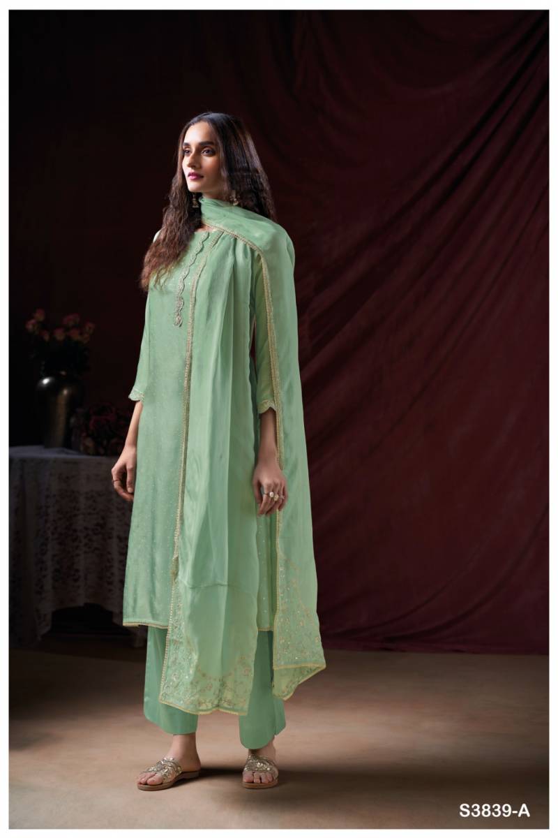 Ganga Maysha 3839 Bemberg Silk Embroidered Suit Collection