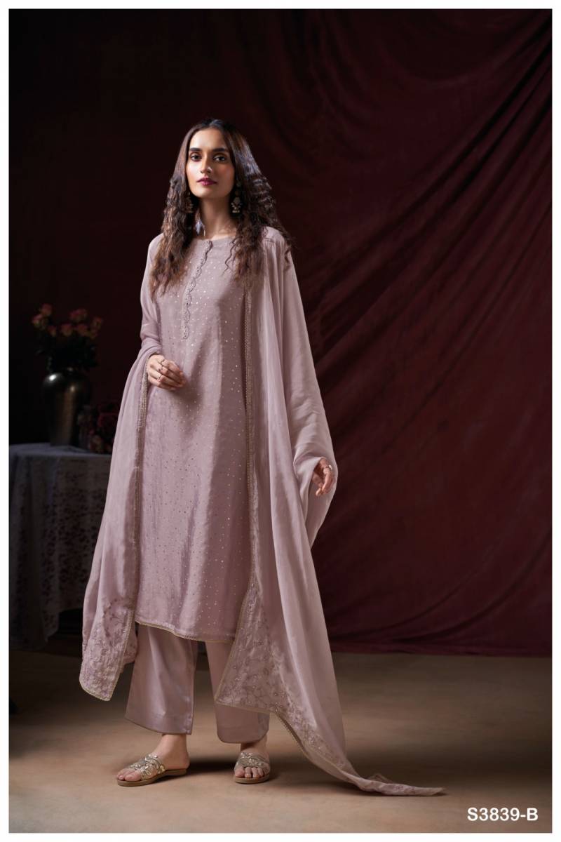 Ganga Maysha 3839 Bemberg Silk Embroidered Suit Collection