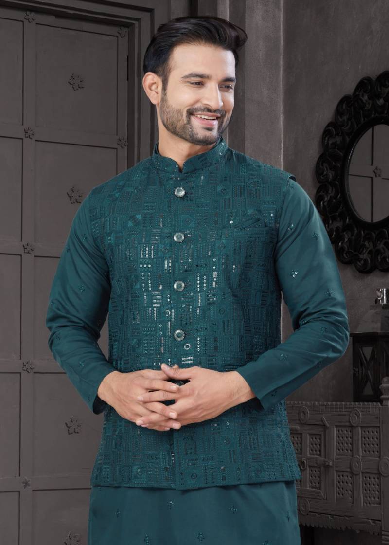 Outluk Wedding Collection Vol 31 Viscose Work Kurta Pajama Jacket