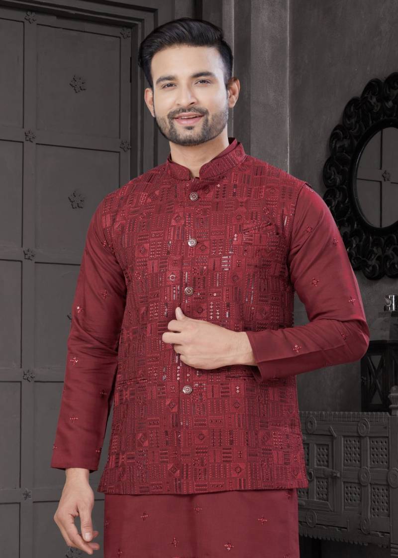 Outluk Wedding Collection Vol 31 Viscose Work Kurta Pajama Jacket