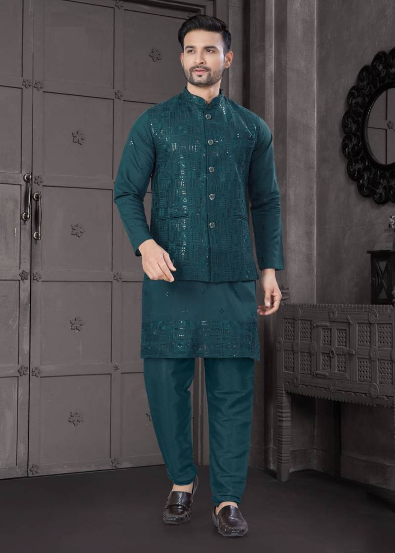 Outluk Wedding Collection Vol 31 Viscose Work Kurta Pajama Jacket