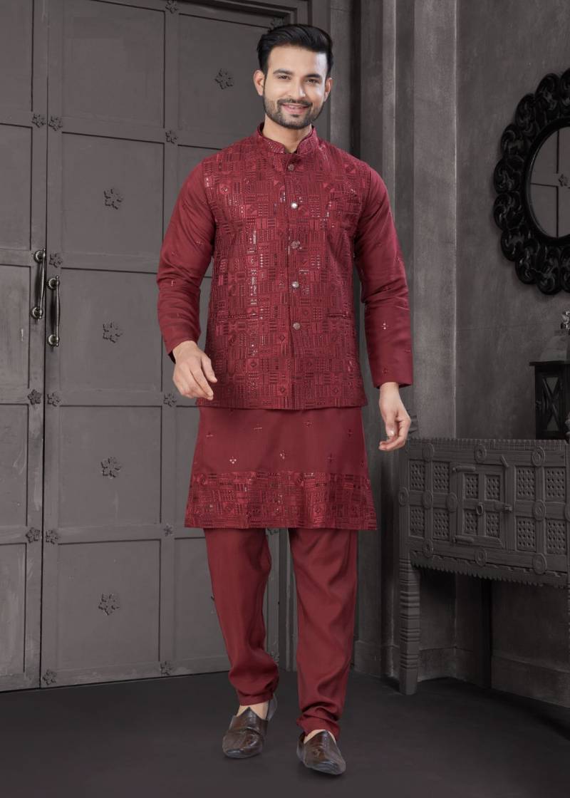 Outluk Wedding Collection Vol 31 Viscose Work Kurta Pajama Jacket