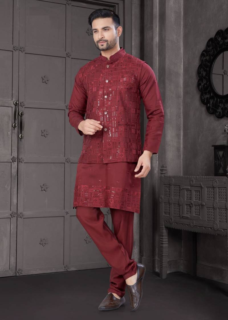 Outluk Wedding Collection Vol 31 Viscose Work Kurta Pajama Jacket