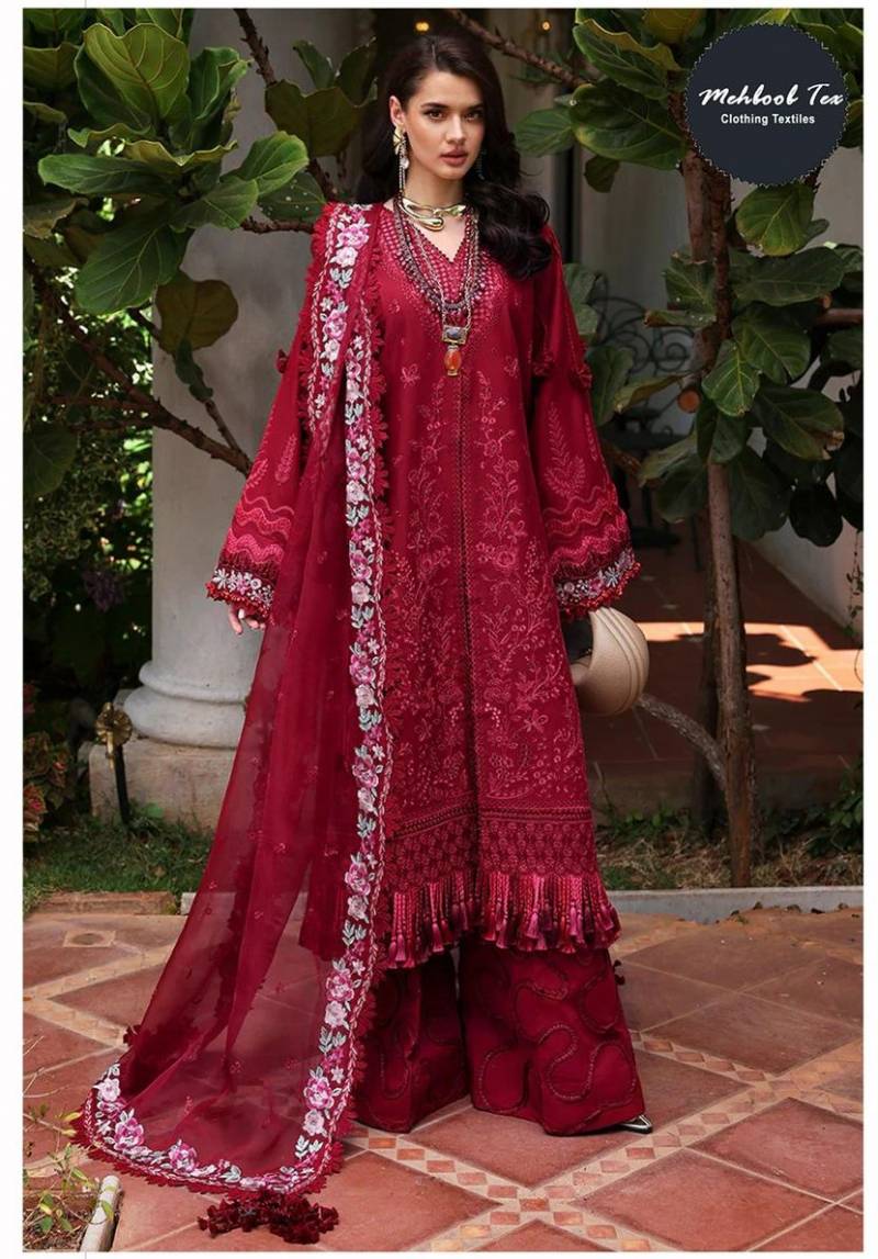 Mehboob Tex 1741 Pure Cotton Embroidered Salwar Suit