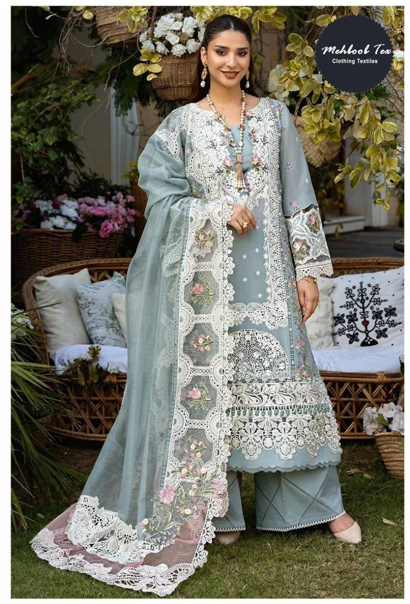 Mehboob Tex 1733 Pure Cotton Heavy Embroridered Pakistani Suit