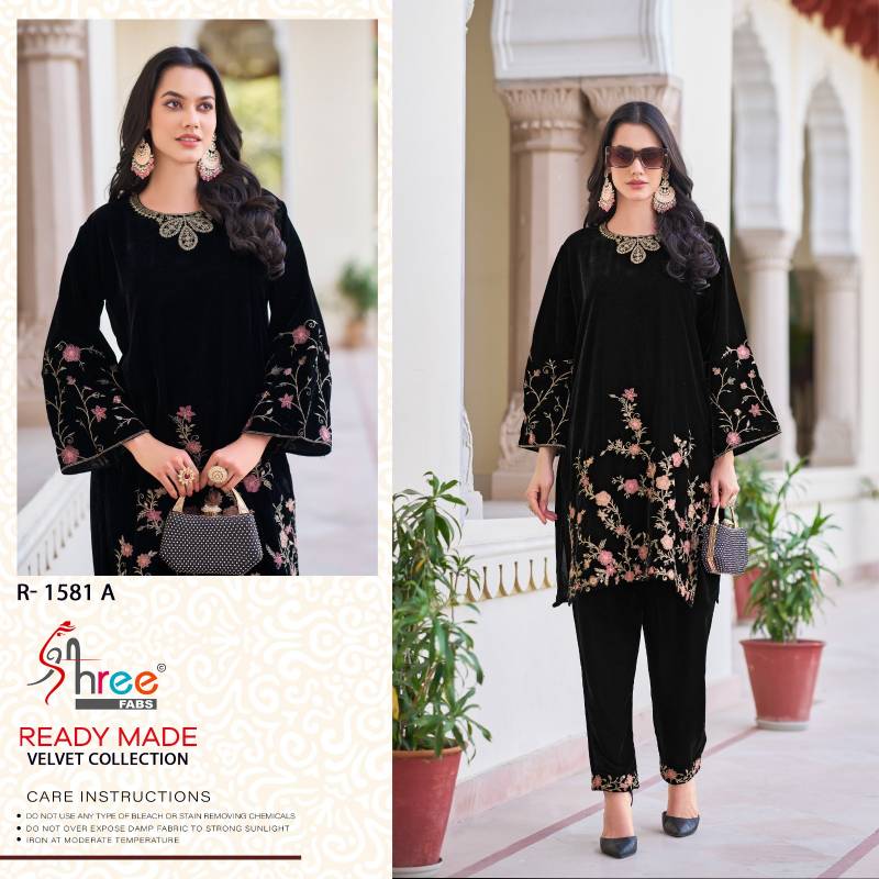 Shree R 1581 Velvet Casual Wear Pakistani Co Ord Set Collection
