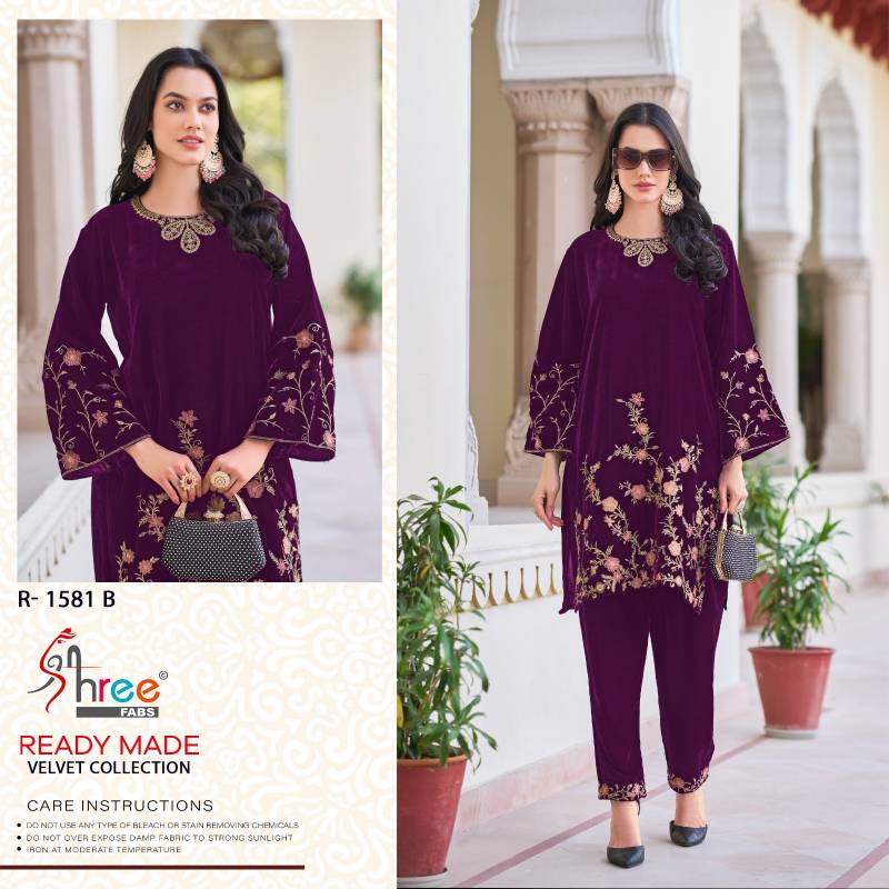 Shree R 1581 Velvet Casual Wear Pakistani Co Ord Set Collection