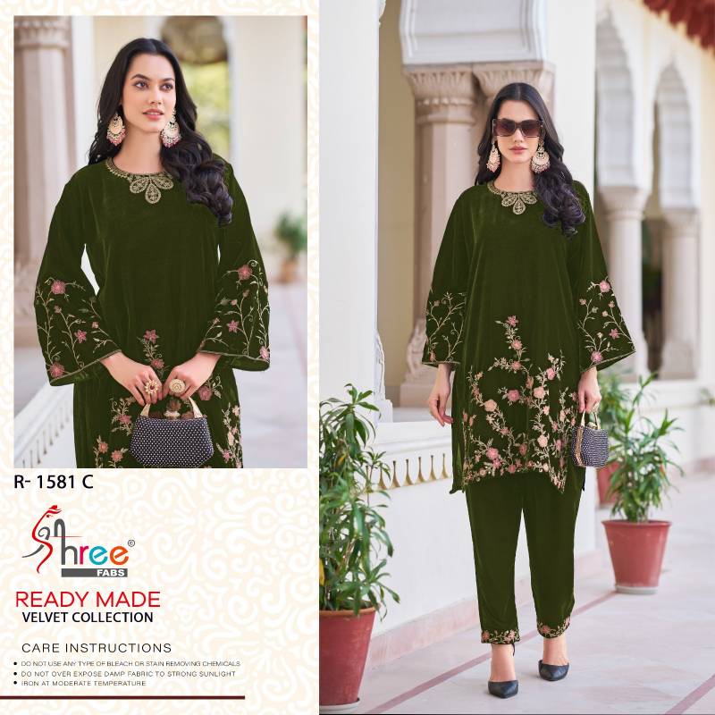 Shree R 1581 Velvet Casual Wear Pakistani Co Ord Set Collection