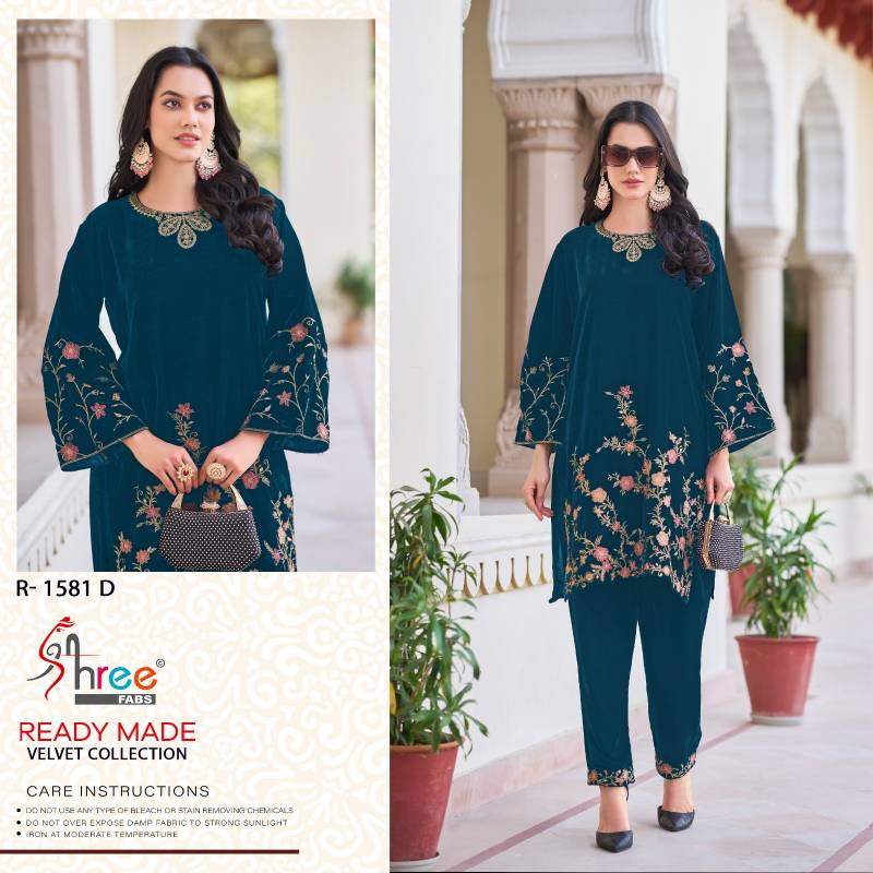 Shree R 1581 Velvet Casual Wear Pakistani Co Ord Set Collection