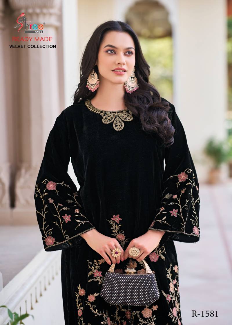 Shree R 1581 Velvet Casual Wear Pakistani Co Ord Set Collection
