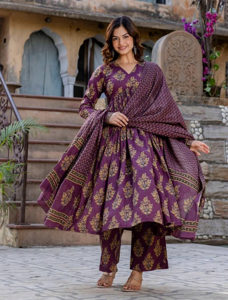 Dhruvi 366 Viscose Anarkali Kurti Set Collection