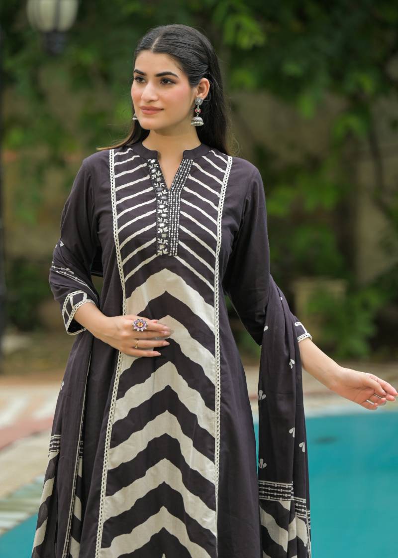 Naisha K 344 Cotton Casual Wear Kurti Pant And Dupatta Collection