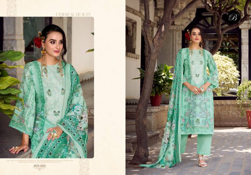 Belliza Naira Vol 118 Cotton Digital Print Embroidery Dress Material