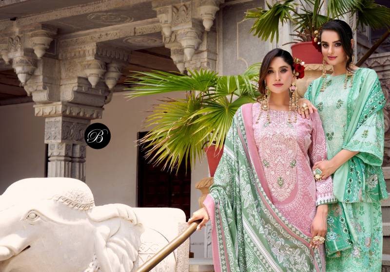Belliza Naira Vol 118 Cotton Digital Print Embroidery Dress Material