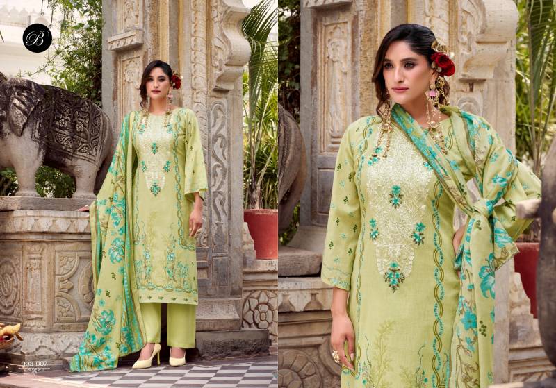 Belliza Naira Vol 118 Cotton Digital Print Embroidery Dress Material