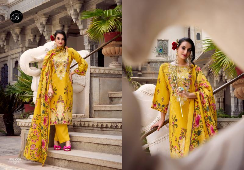Belliza Naira Vol 118 Cotton Digital Print Embroidery Dress Material