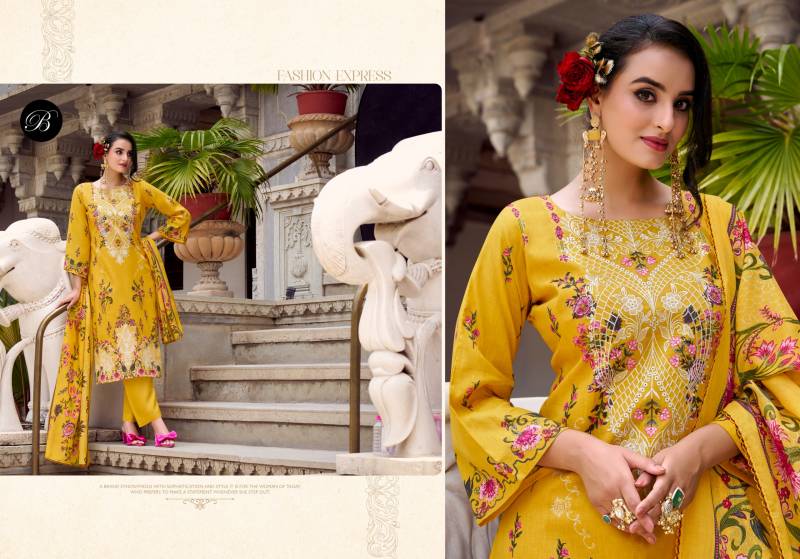 Belliza Naira Vol 118 Cotton Digital Print Embroidery Dress Material