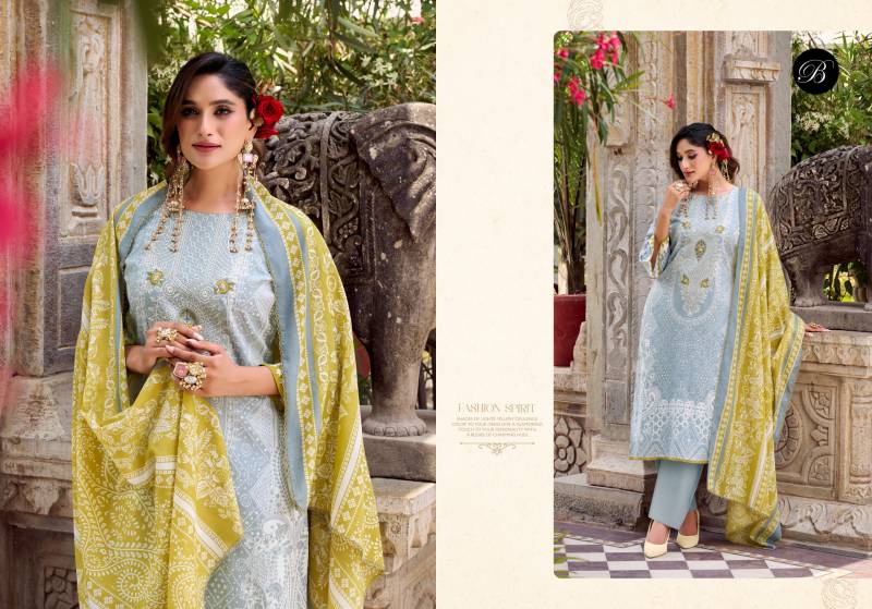 Belliza Naira Vol 118 Cotton Digital Print Embroidery Dress Material