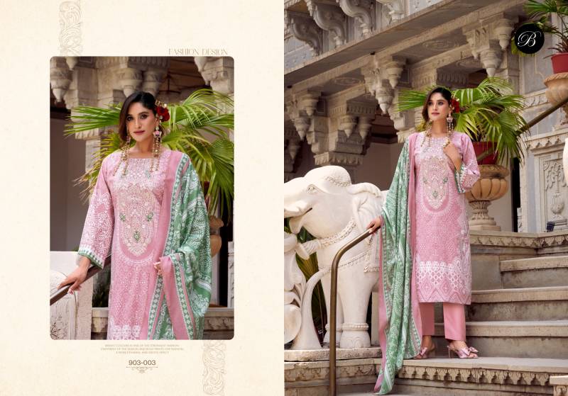 Belliza Naira Vol 118 Cotton Digital Print Embroidery Dress Material