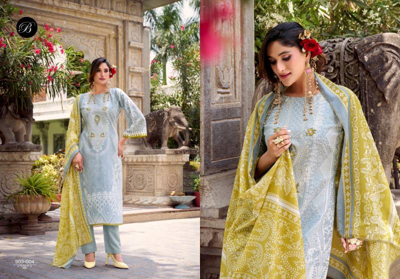 Belliza Naira Vol 118 Cotton Digital Print Embroidery Dress Material