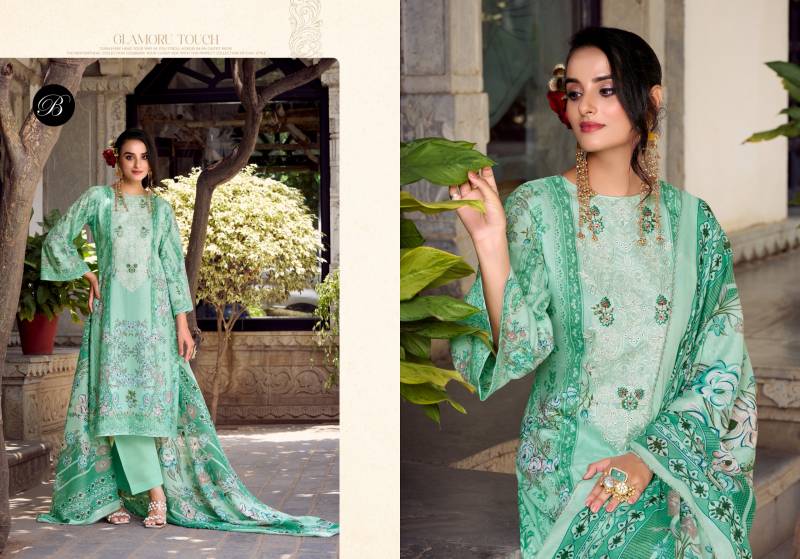 Belliza Naira Vol 118 Cotton Digital Print Embroidery Dress Material