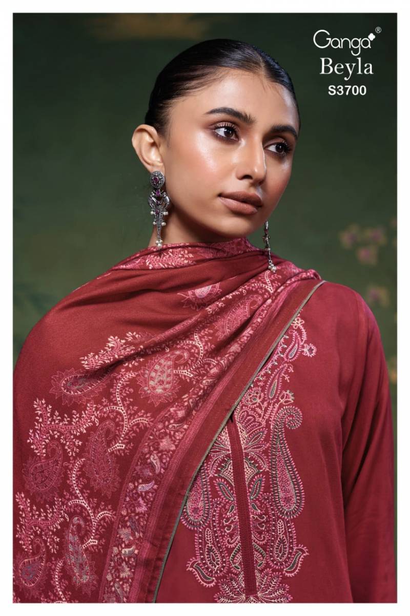Ganga Belya 3700 Pashmina Embroidery Printed Salwar Kameez