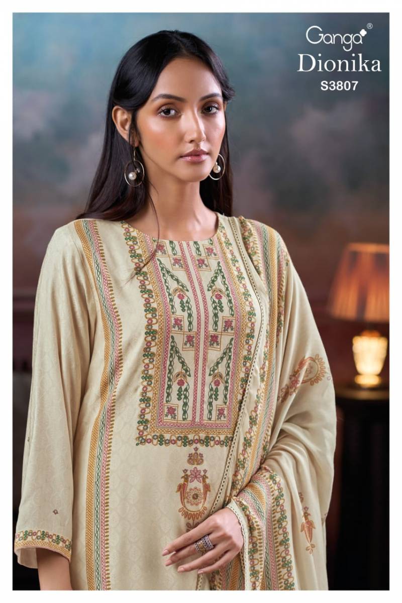 Ganga Dionika 3807 Pashmina Jacquard Printed Salwar Kameez Suits