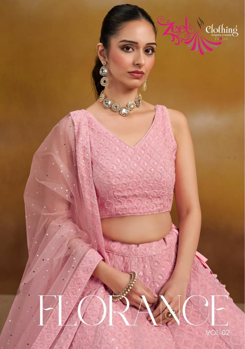 Zeel Florance Vol 2 Georgette Thread Embroidered Work Lehenga Collection