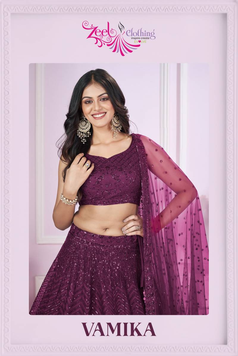 Zeel Vamika Georgette Thread Zari Embroidered Work Lehenga Choli