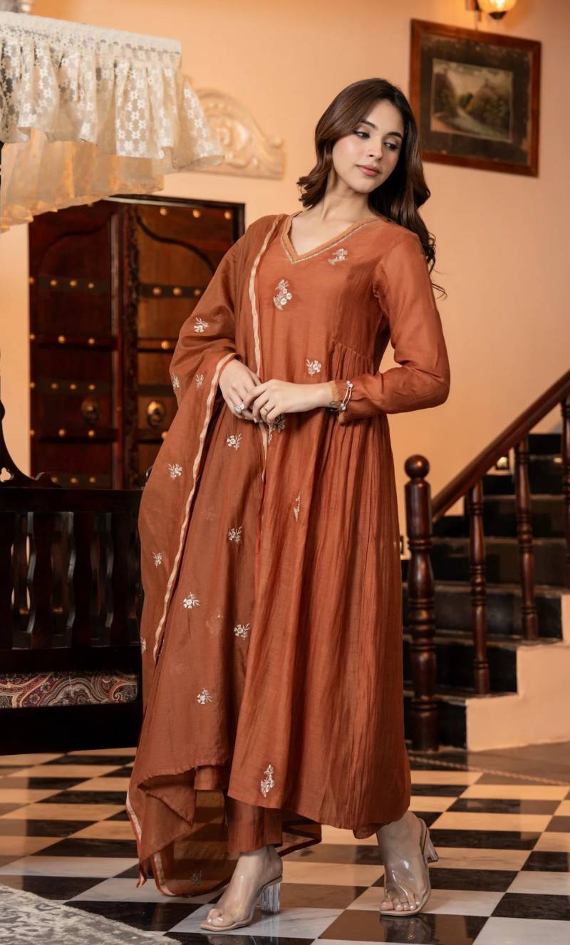 Dhruvi 369 Designer Silk Kurti With Bottom Dupatta Set