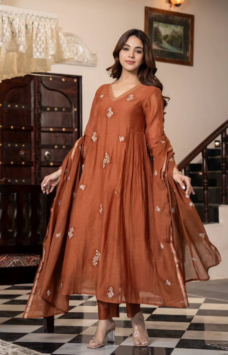 Dhruvi 369 Designer Silk Kurti With Bottom Dupatta Set