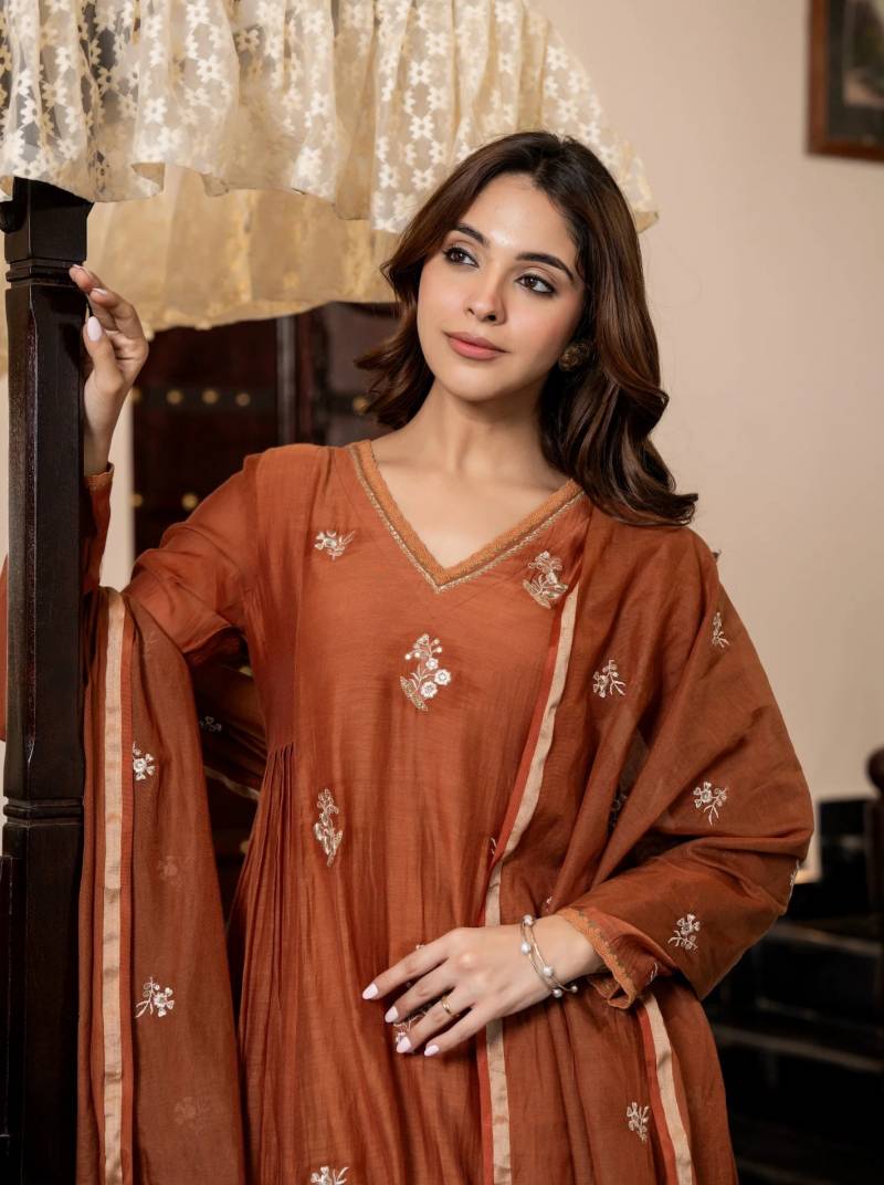 Dhruvi 369 Designer Silk Kurti With Bottom Dupatta Set