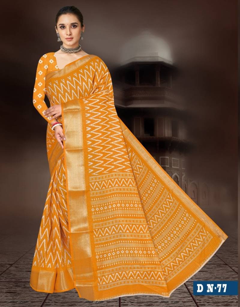 Md Cotton Dola Silk 77 Printed Cotton Silk Saree Collection