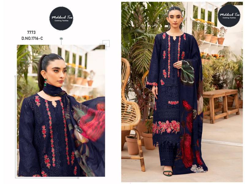 Mehboob Tex 1716 B And C Cotton Dupatta Cotton Pakistani Salwar Suits