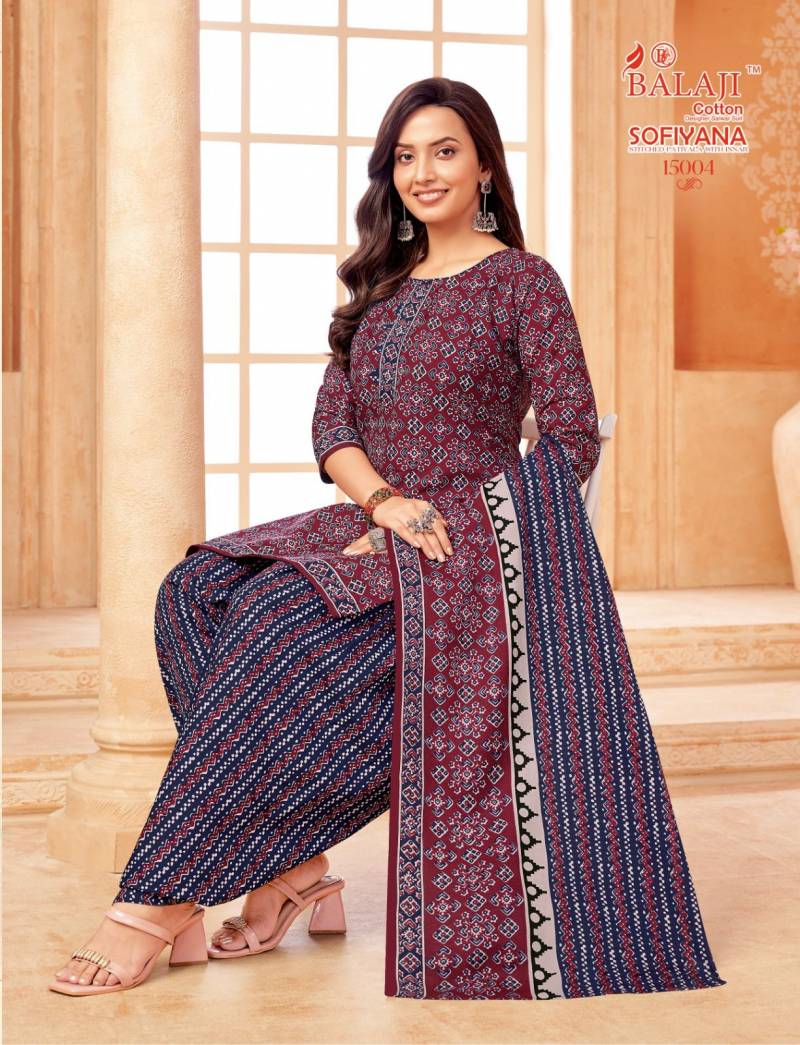 Balaji Sofiyana Vol 15 Readymade Cotton Printed Kurti Set