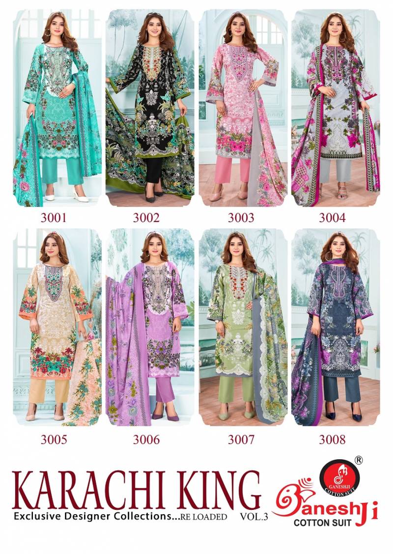Ganeshji Karachi King Vol 3 Karachi Cotton Printed Dress Material