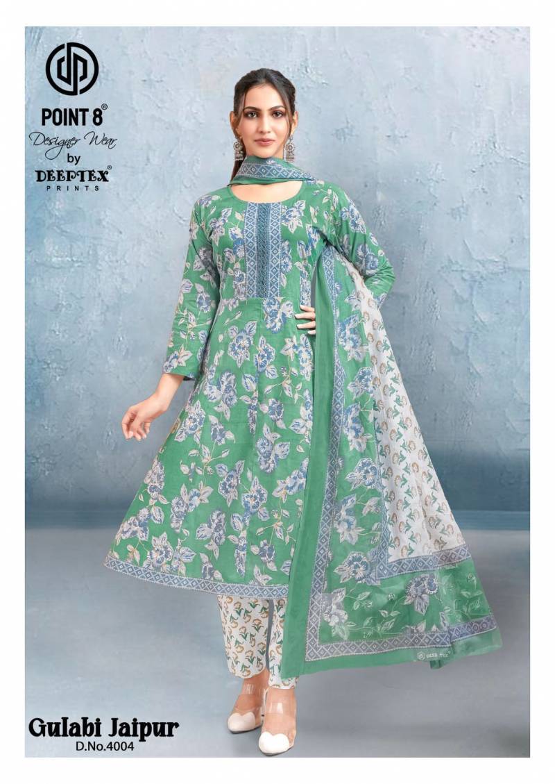 Deeptex Gulabi Jaipur Vol 4 Cotton Printed Anarkali Kurti Pant With Dupatta