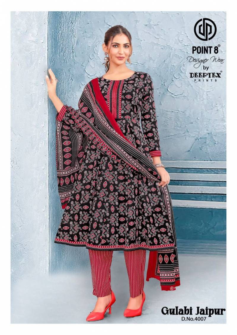 Deeptex Gulabi Jaipur Vol 4 Cotton Printed Anarkali Kurti Pant With Dupatta