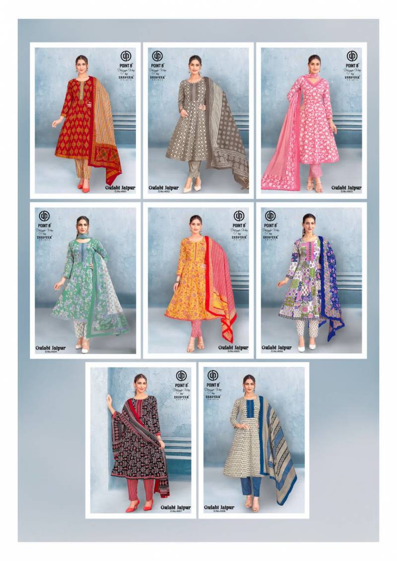 Deeptex Gulabi Jaipur Vol 4 Cotton Printed Anarkali Kurti Pant With Dupatta