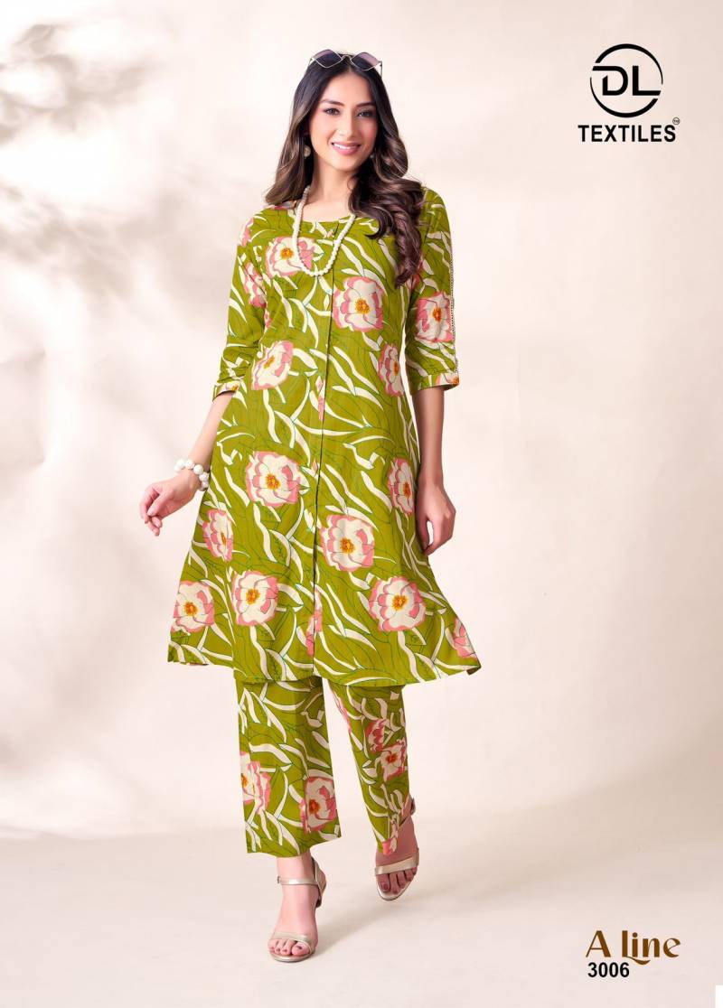 Dl A Line Vol 3 Poplin Cotton Printed A Line Long Cord Sets