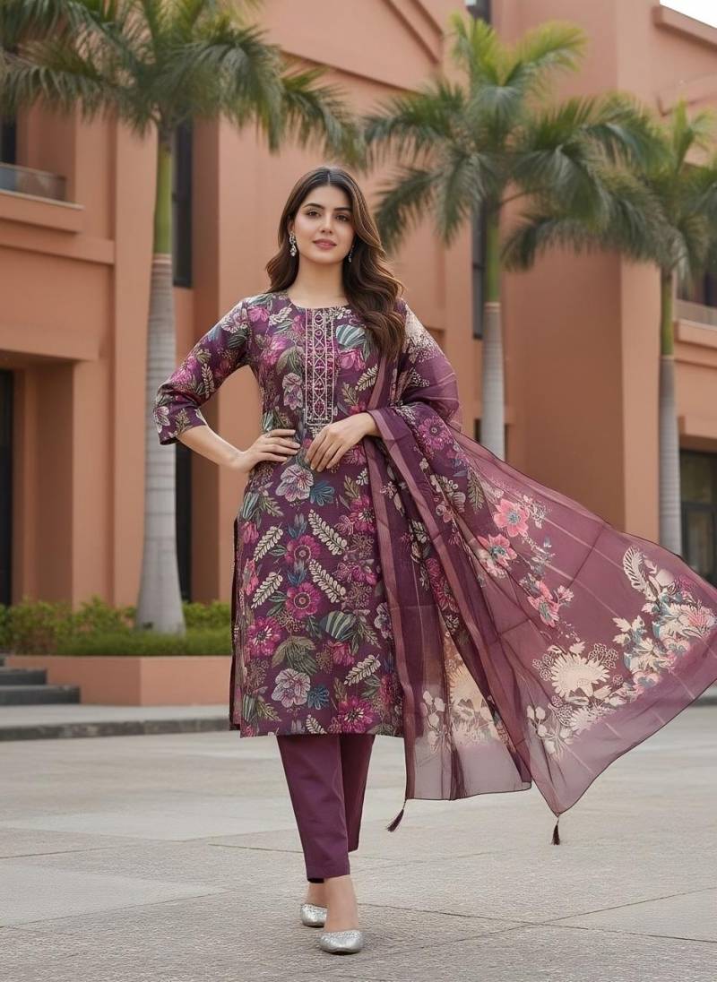 Naisha K 354 Vol 4 Vetican Print Work Top Bottom And Dupatta Collection