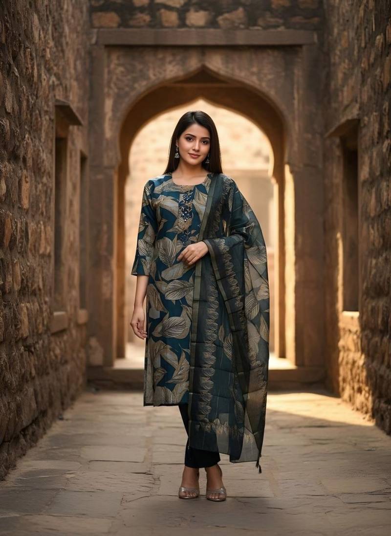 Naisha K 354 Vol 3 Vetican Print Work Kurti Pant And Dupatta Collection