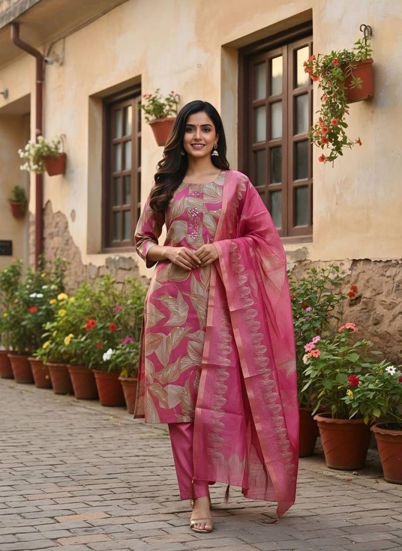 Naisha K 354 Vol 3 Vetican Print Work Kurti Pant And Dupatta Collection