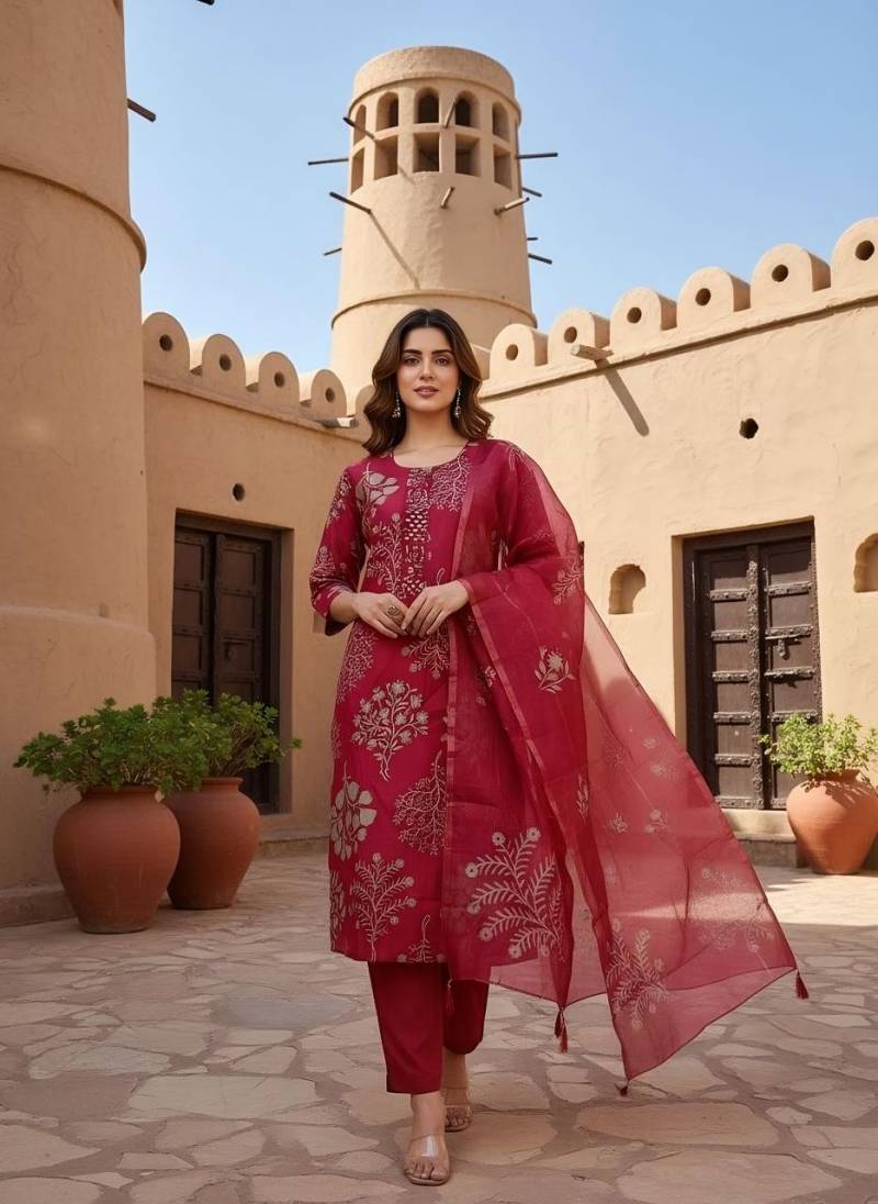 Naisha K 354 Vol 2 Vetican Print Work Top Bottom And Dupatta