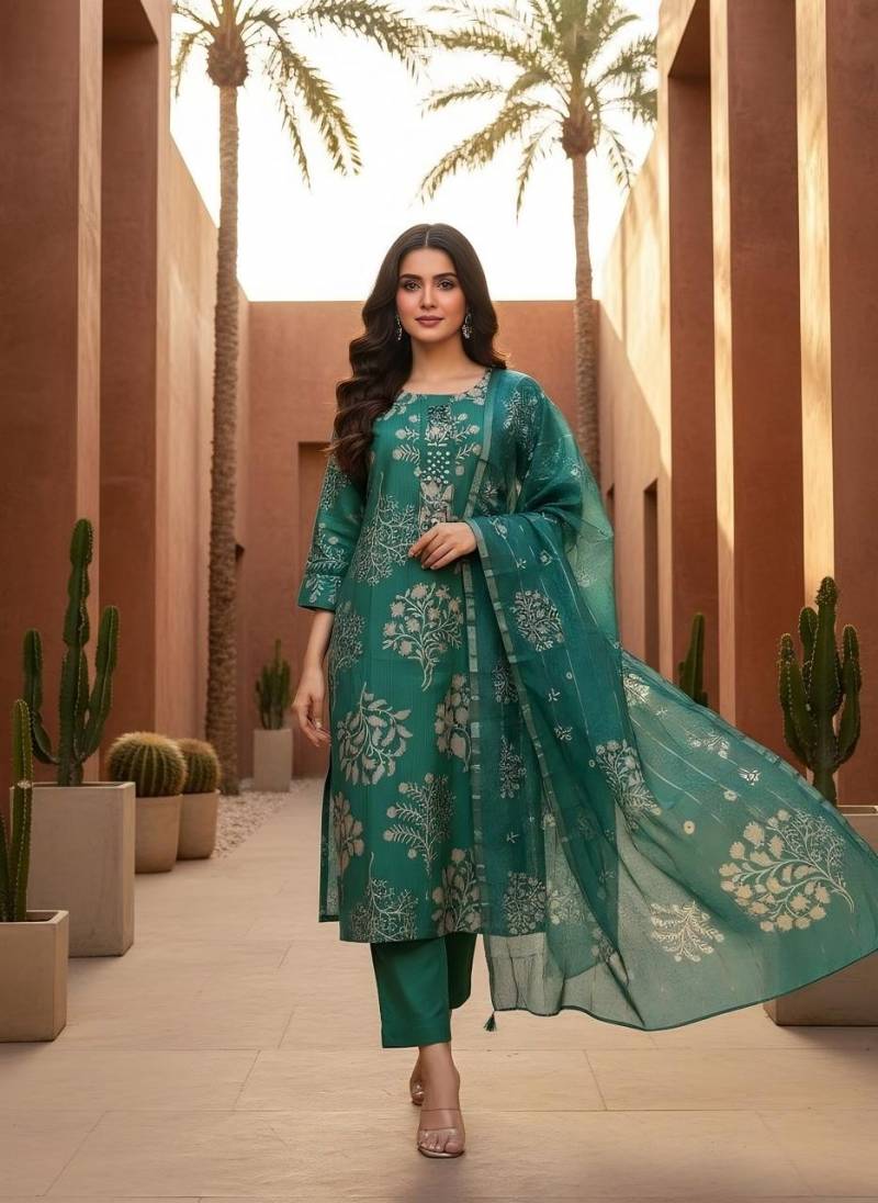Naisha K 354 Vol 2 Vetican Print Work Top Bottom And Dupatta