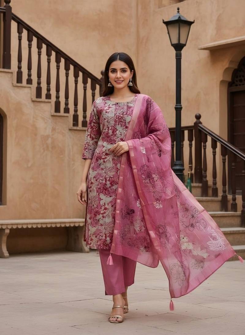 Naisha K 354 Vol 2 Vetican Print Work Top Bottom And Dupatta