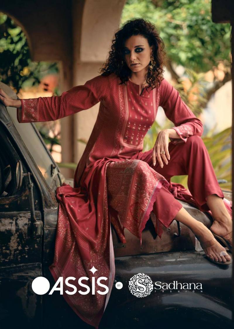 Sadhana Assis Viscose Pashmina Khatli Work Salwar Kameez