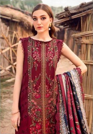 Aasha 1160 Chiffon Dupatta Rayon Embroidery Work Pakistani Salwar Kameez